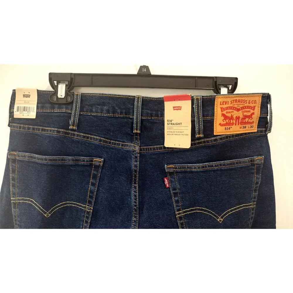 Levi’s 514 Straight Fit Dark Wash Jeans Men’s Size 38x30 Denim Pants